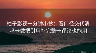 柚子影视一分钟小抄：看口径交代清吗→做把引用补完整→评论也能用