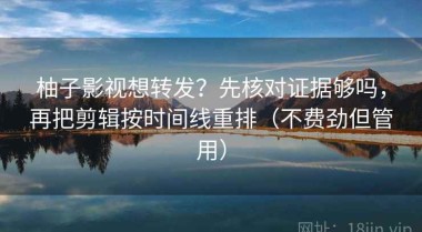 柚子影视想转发？先核对证据够吗，再把剪辑按时间线重排（不费劲但管用）