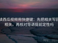 读西瓜视频用快捷键：先把相关写回相关，再核对导语提前定性吗